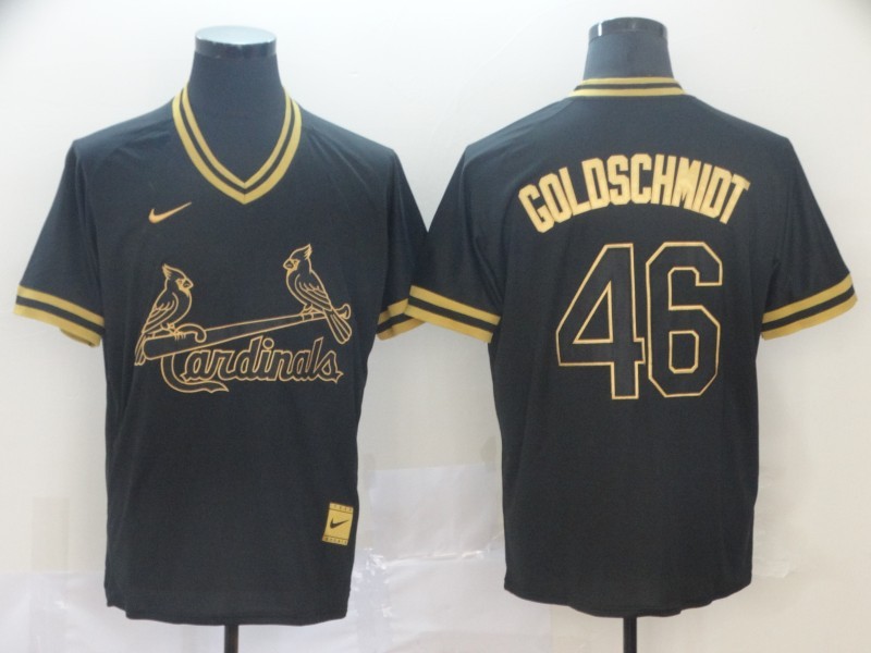 Men's St. Louis Cardinals Paul Goldschmidt #46 Black Baseball Jersey